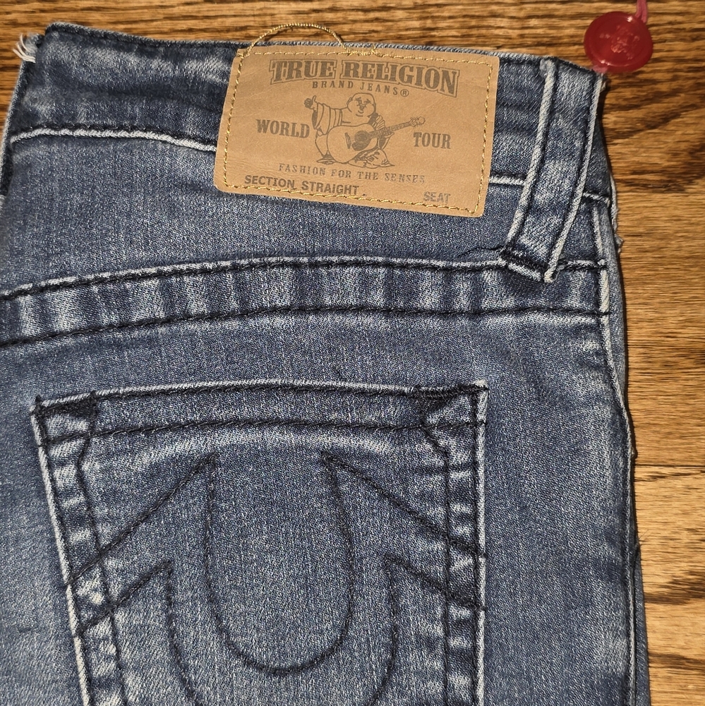 Boys True Religion Dark Blue Denim with Contrast Stitching SIZE 10